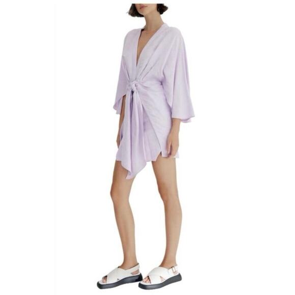 NWT Significant Other Lola Lilac Mini Linen Blend Dress Size 2 - Picture 2 of 13